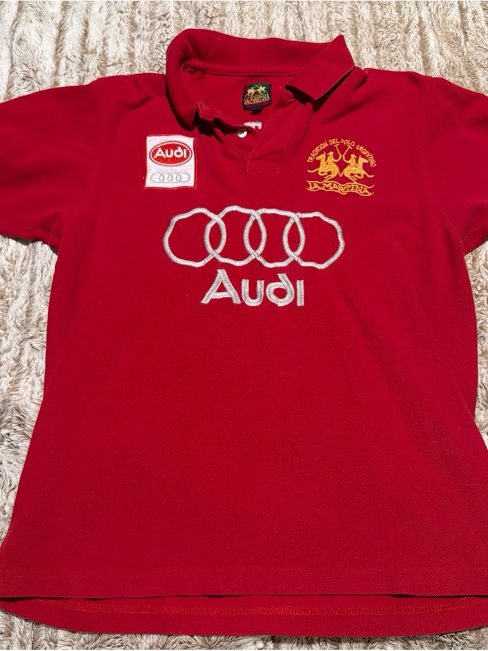 Polo by Ralph Lauren Red Polo with White Audi Embroidery